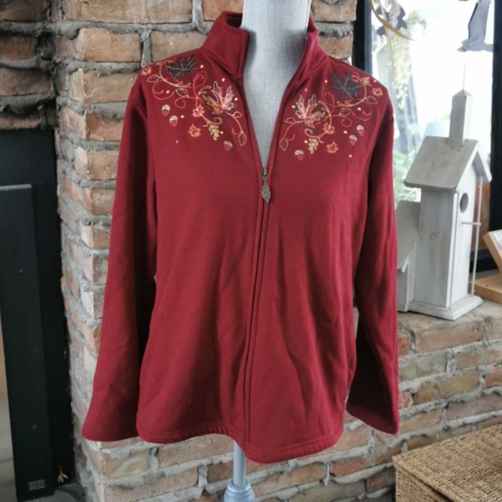 Tradition vintage cozycore fallvibes zippered cardigan. Size 12 (M)